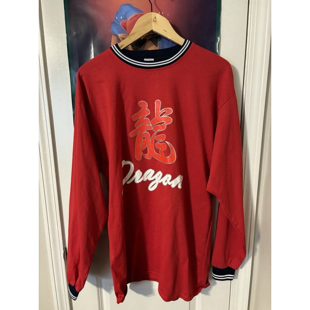 vintage y2k skateboard dragon red T-shirt size Tagged 2XL Chinese